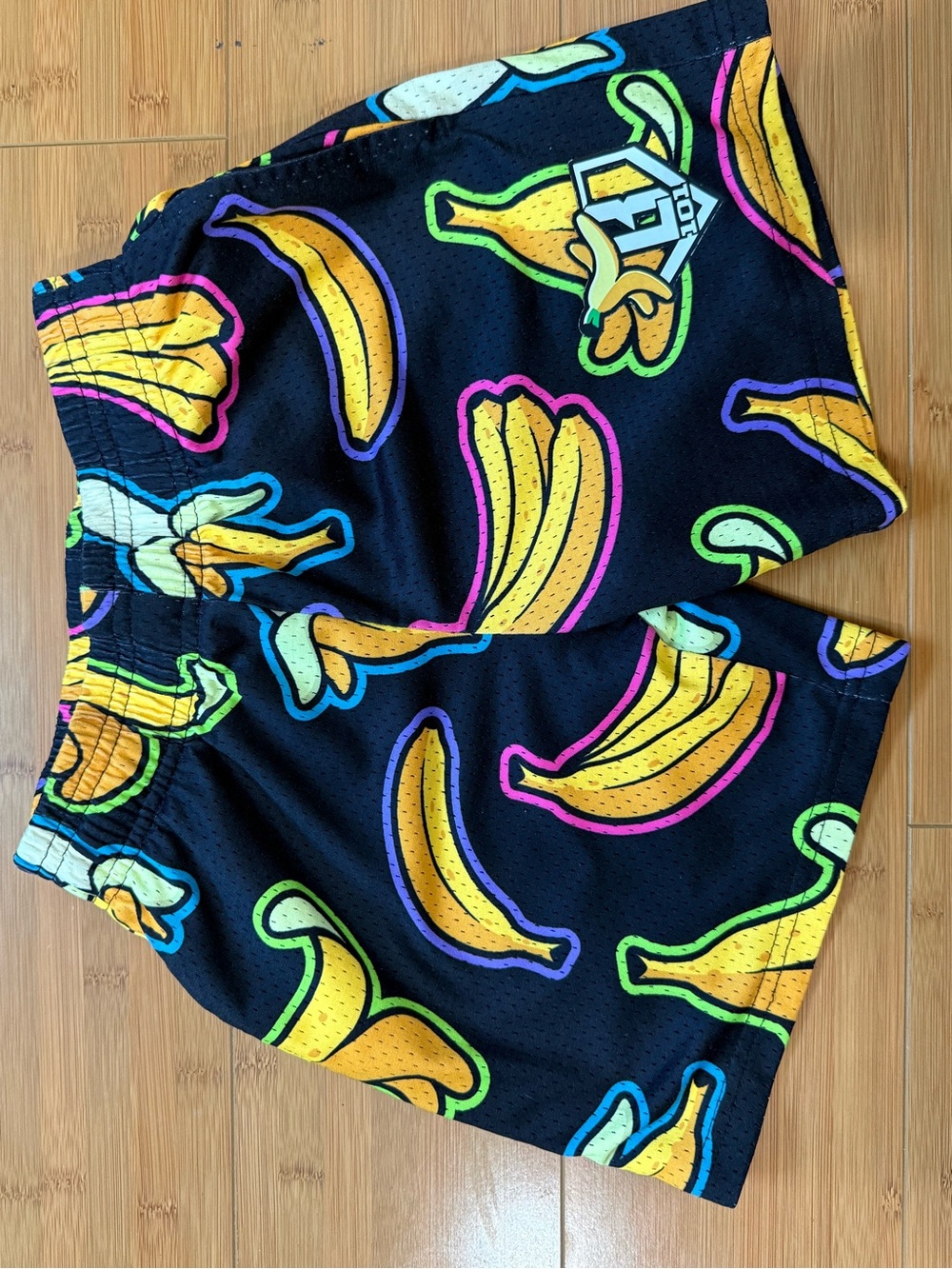 Baseball lifestyle Kids Black Banana Print Shorts